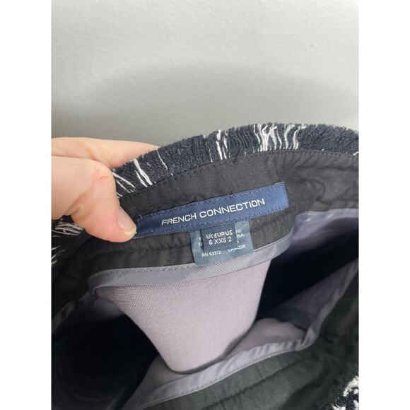 French Connection Tweed Pencil Skirt Size 2 Fringe Pixel Mix Business Casual - Picture 9 of 10